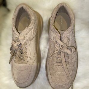 Only worn once ZARA high top nude sneakers